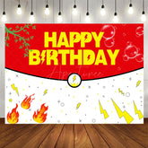 Aperturee - Aperturee Red White Bubbles Genius Happy Birthday Backdrop